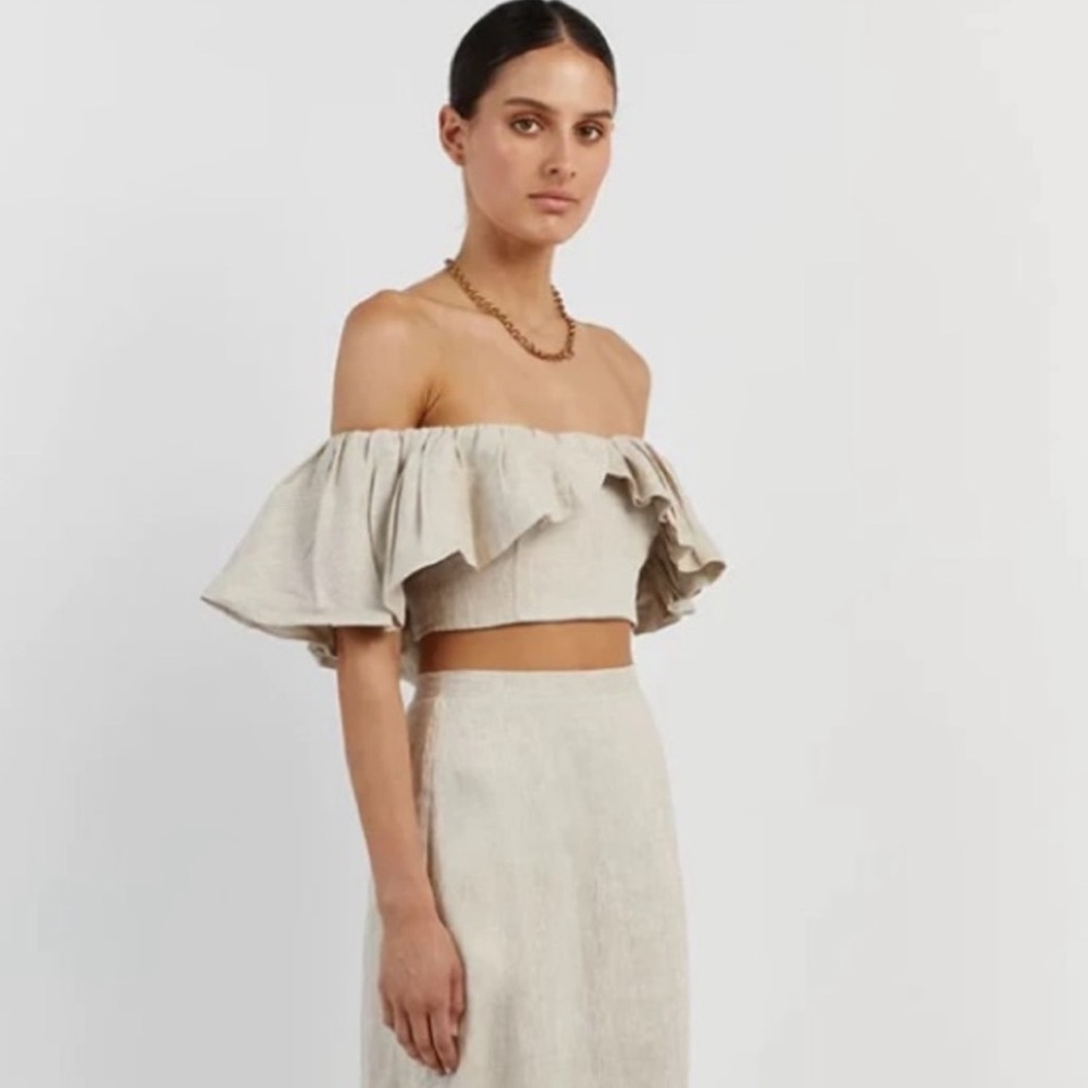 DISSH Isabelle Off Shoulder Top in Natural - NWT